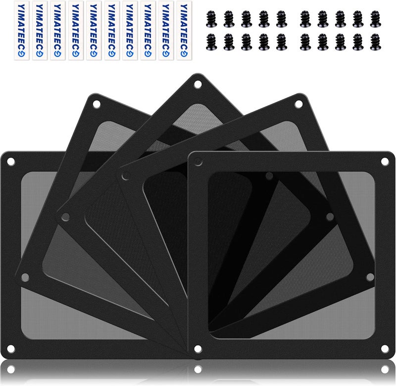 YIMATEECO Dust Filter PC 90mm for Computer Cooler/PSU/Routers Nylon 80 Mesh, Magnetic Frame PC Fan Dust Mesh Cooler Filter Dustproof Computer Fan Grills (Nylon, 90 * 90mm, 5pcs, Black) - Image 1
